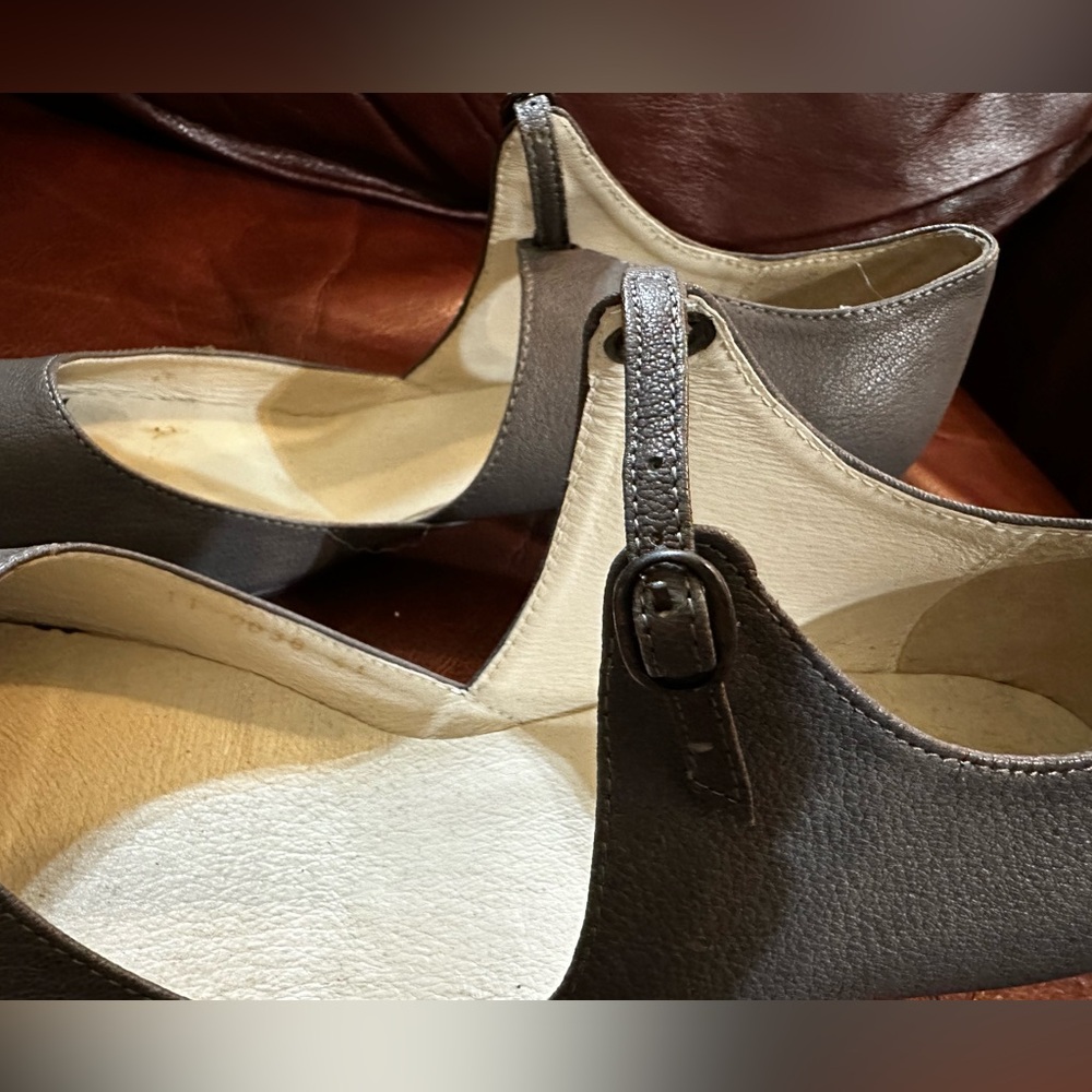 All Black - Grey Peep Toe Heels Size 41 (US Size 10.5) - Picture 4 of 11